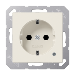 Jung A1520BFKO SCHUKO socket, 16 A 250 V ~, with function display, integrated increased contact protection, SAFETY+, thermoplastic, AS series, white
