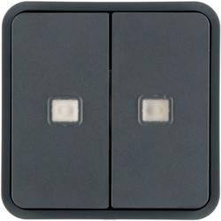 Berker 30863555 rocker switch 2f. f. W.1 button BA, 2 lenses, grey