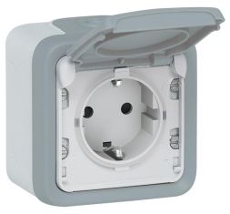 Legrand 069730 socket 69730 1-way FR AP Plexo IP44, (grey)