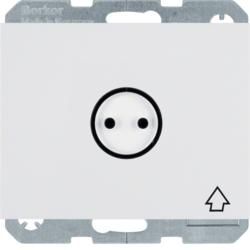 Berker 47867109 SCHUKO socket with hinged cover and touch-sensitive symbol polar white, glossy Berk