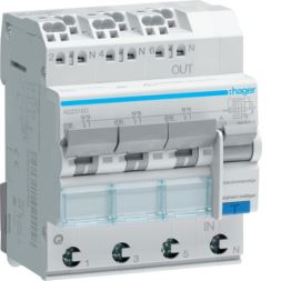 Hager ADZ316D FI/LS switch 3x1pole+N 6kA B16A 0.03A A