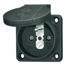 Mennekes 11162 16A 2-pole +E 230V black surface-mounted socket SCHUKO