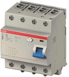 ABB Stotz-Kontakt F404A-K63/0.03, residual current device 63A, 0.03mA, 400VAC, 50Hz, 4P, plug-in, short-time delayed, 2CCF544310E0630