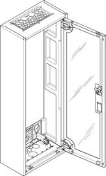 ABN 1x4 row empty with viewing door ESPRO flat distributor AP T: 160mm (ML14TS)