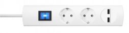 Kopp 233502007 UNOversal 2-way white 1.4m USB power strip