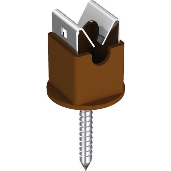 Pröpster 111 030 Niro-Clip V2A/PA 6 D:8mm brown LH:18mm snap holder