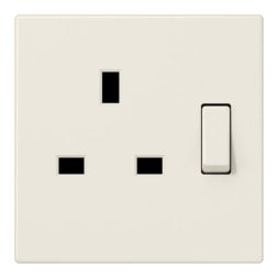 Jung LS3171 switchable socket, British Standard, 13 A 250 V ~, screw terminals BS 1363-1, 4 mm2, without claws, integrated increased contact protection, SAFETY+