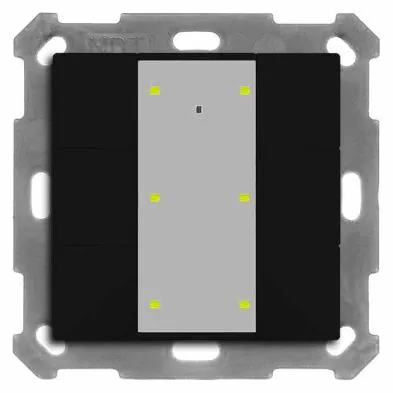 MDT BE-TA55T606.02 KNX push button sensor Plus with temp. UP v2 | 6-way | matt black