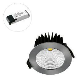 EVN LC44151302 IP44 15W 3000K 1150lm round chrome sat. LED recessed ceiling spotlight