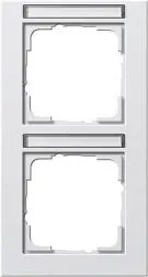 Gira 110222 2-way cover frame BSF vertical Gira E2 pure white matt