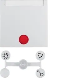 Berker 16281909 rocker with 5 enclosed lenses and labelling field polar white matt Berker S.1/