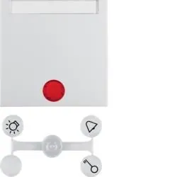 Berker 16288989 Rocker with 5 enclosed lenses and labeling field polar white, glossy Berker