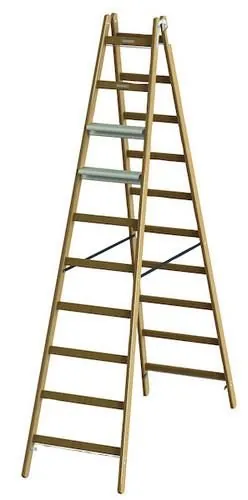 PROTEC.class PHSSLASE10 PHSLAE10 + aluminum steps one-sided 2x10 wooden stepladder