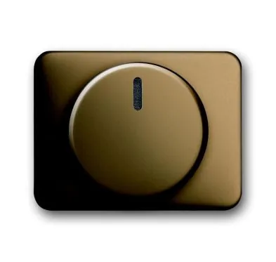 Busch-Jaeger 6540-21 central plate, with rotary knob, fixing nut and glow lamp bronze