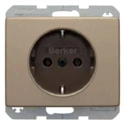 Berker 47140001 SCHUKO socket light bronze, metal Berker Arsys