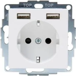 Kopp 296232004 HK07 2 USB charging sockets arctic white matt SCHUKO socket