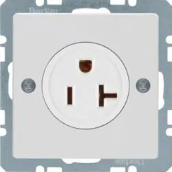 Berker 41686089 socket with protective contact &amp;#039;USA/CANADA&amp;#039;NEMA 5-20 R polar white velvet Berker Q.1/Q