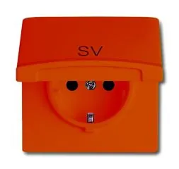 Busch-Jaeger 20 EUGKB-14-101 SCHUKO® socket insert, with hinged lid and print orange RAL 2004