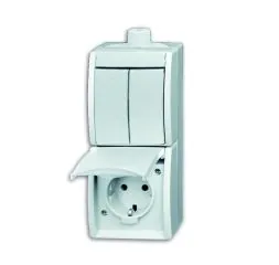 Busch-Jaeger 2601/5/20EW-54-503 Combination SCHUKO® socket, with rocker switch, series connection alpine white