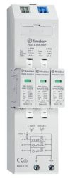 Finder 7P.03.8.255.Z007 Type 1+2 three-phase TN-C networks combined voltage surge arrester