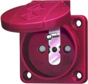 Mennekes 11163 16A 2-pole +E 230V red panel socket SCHUKO