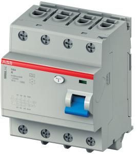 ABB Stotz-Kontakt F404A-LF63/0.3, residual current device. 63A, 0.3mA, 400VAC, 16.7Hz, 4P, pluggable, 2CCF544130E0631