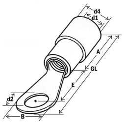 HAUPA 260690 tubular cable lug 6qmm M8 multi-wire ring