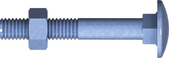 Reisser 00M603S021-060070S-1 carriage bolt DIN 603 nut, M 6 x 70, steel, galvanized, blue pass., packed 40 a