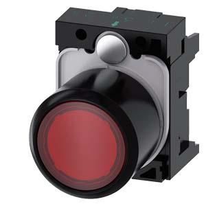 Siemens 3SU1201-0EB20-0AA0 push button illuminated 22mm round red transparent