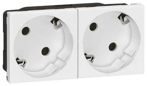Legrand 278252L Mosaic 2x 45° ultra white socket SCHUKO