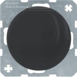 Berker 6765832045 socket with protective contact pin and hinged cover, black, glossy Berker R.1/R.