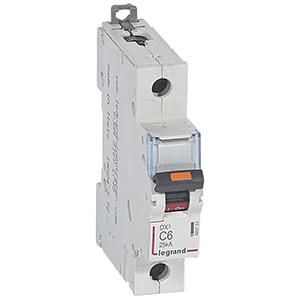Legrand 409753 Circuit breaker DX3 C6A 1P 25KA 1M