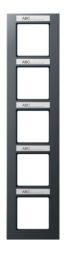 Jung AC585BFNAANM frame 5-way, with label field, vertical mounting, thermoplastic painted, A CREATION, matt anthracite