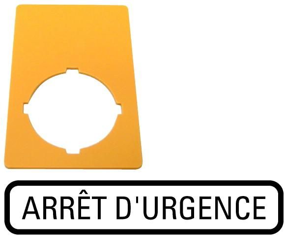 Eaton M22-XZK-F99 sign, EMERGENCY STOP, yellow, H x W = 50 x 33 mm, emergency stop, 216473