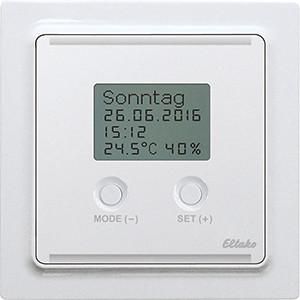 Eltako 30055166 BUTH55ED/12VDC-pm polar white matt bus clock thermo-hygrostat