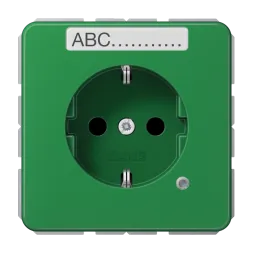 Jung CD1520BFNAKOGN SCHUKO socket, 16 A 250 V ~, without claws, with function display, with label field, integrated increased contact protection, SAFETY+, thermoplastic, Ser