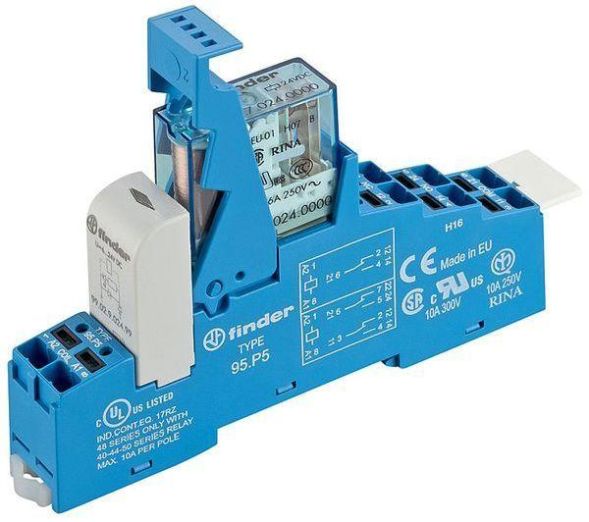 Finder 48.P5.9.024.5000 2 changeover contacts 8A coil 24V coupling relay