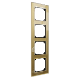 MERTEN MEG4040-2341 4-way gold M-Plan real glass frame