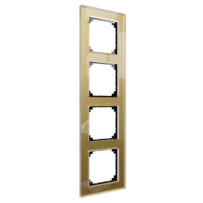 MERTEN MEG4040-2341 4-way gold M-Plan real glass frame