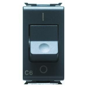 Gewiss GW30376 LS switch 1P+N C16 3KA 230V AC 1M black circuit breaker