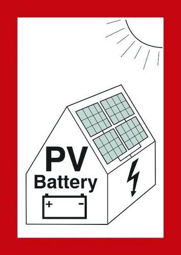 PROTEC.class 05106549 PWZPV2 PV system battery fire protection sign