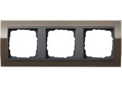 Gira 0213768 3-way cover frame for anthracite Gira Event Clear Brown