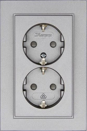 Kopp 940247006 HK07 2-way steel SCHUKO socket