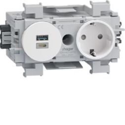 TEHALIT GS16019010 1-way USB A+C 15W front. rw socket