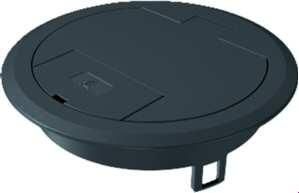 OBO Bettermann GES R2 9011 with cord outlet black hinged cover, 7405084