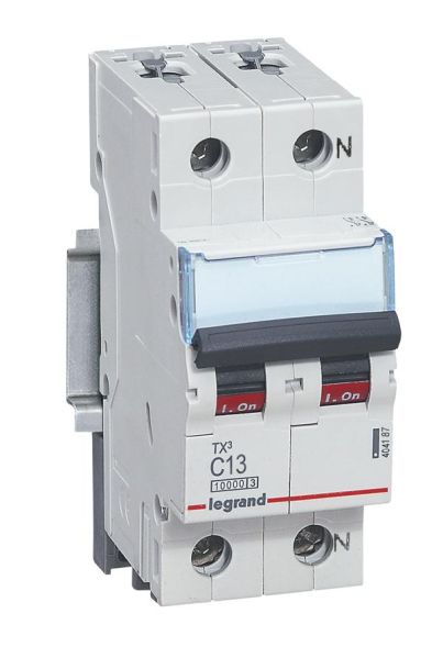 Legrand 404187 Circuit breaker TX3 C13A 1P+N 10KA 2M