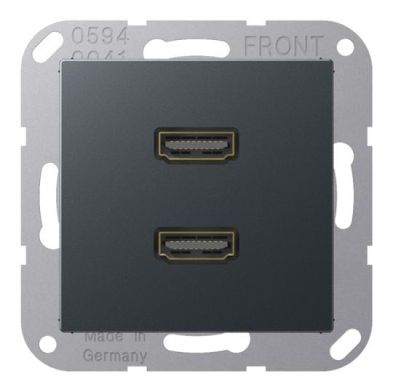 Jung MAA1133ANM multimedia connection system 2 x HDMI, Series A, matt anthracite