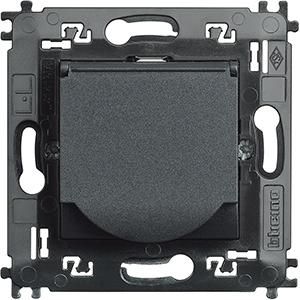 Bticino L4141MAP SCHUKO socket with hinged cover SL, (anthracite)