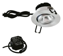 EVN PC650N61402 Round 220 240V 6W 3000K 620lm polished aluminum LED recessed ceiling spotlight LB21