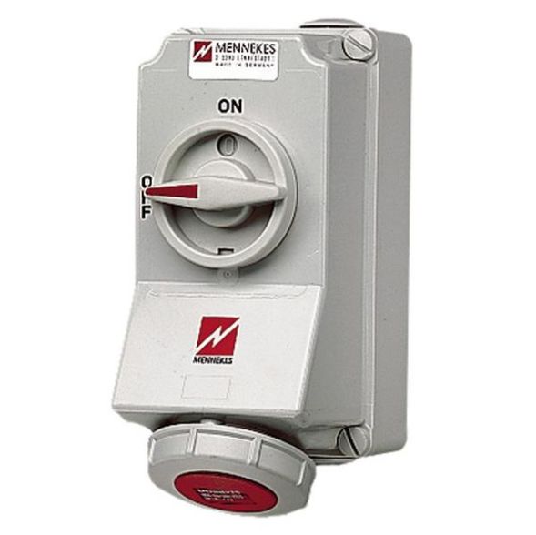 Mennekes 5677A switchable 32A 5-pole 6h 400V IP67 wall socket